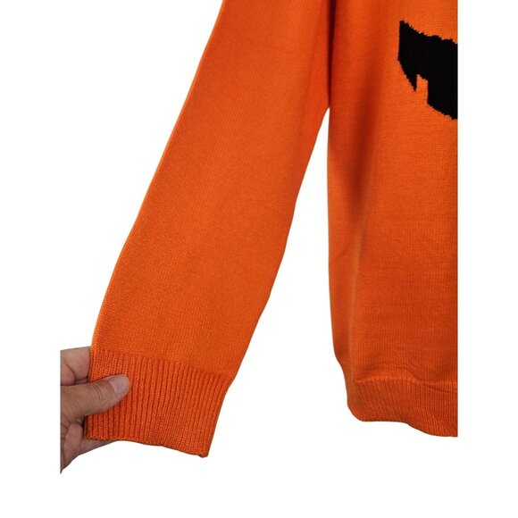 Womens 2XL  Halloween Orange Sweater Pumpkin Face Design Cozy & Fun Festive - Picture 8 of 11
